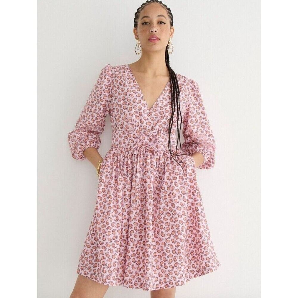 J. Crew Pink Floral Mini Dress